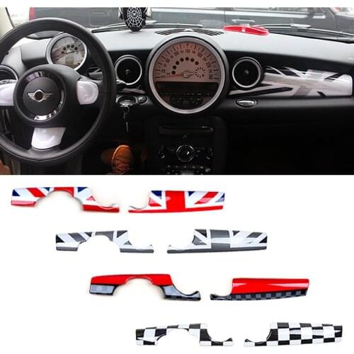 2pcs Car Dashboard Instrument Trim Panel Cover Sticker Interior Decoration For Mini Cooper S R55 Clubman R56 R57 R58 Accessories