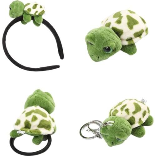 2020 New Adult Kids Cartoon Plush Tortoise Turtles Headband Hair Tie Brooch Clip Keychain