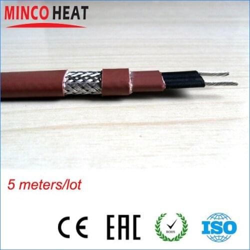 5m 220V 13MM Width 35W/M self regulating heater cable for freeze protection and process-temperature maintain
