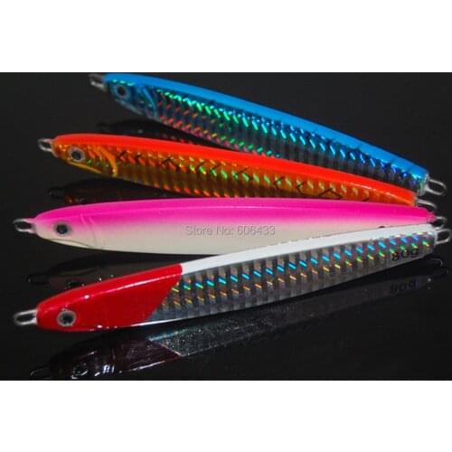 5PCS 60g seawater Deep sea Jigging Fishing Spoon Lure Metal VIB Jig Lure Slice Jigbait spoon Treble Hook baits Free shipping