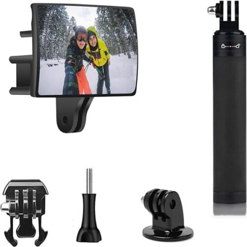 5 in 1 Set Selfie Mirror refractor Mount Adapter Metal Selfie Stick Tripod Combo For gopro 9 8 7 6 5 Action Camera Accessories