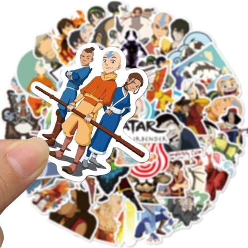 50PCS New Cool Anime Avatar The Last Airbender Waterproof Stickers DIY Skateboard Guitar Phone Cartoon Decal Kids Toy Sticker