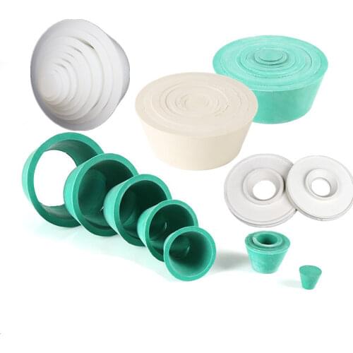 9pcs/lot White Rubber stopper with hole for Brinell funnel lab supplies