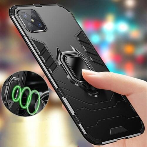 For OPPO Reno4 Z 5G Case Ring Holder Armor Bumper Hard PC & Soft TPU Cover For OPPO Reno4 Lite 4F Coques