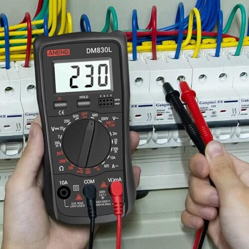 DM830L Digital Multimeter Meter Testers 1999 Count Electrical Transistor Capacitance DC/AC Multimetro With LCD Backlight