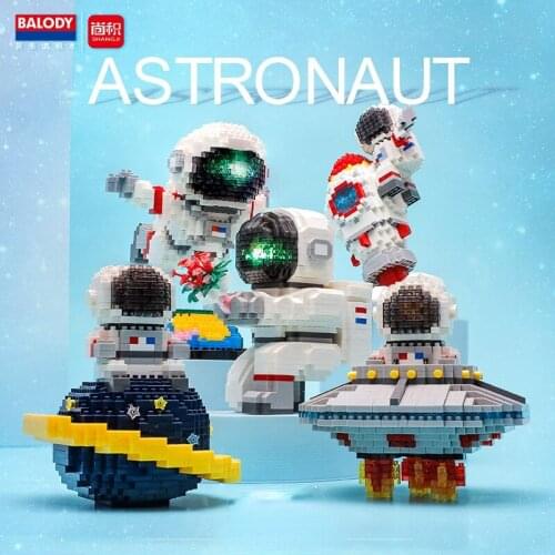 BALODY Space Astronaut Planet Series Tiny Diamond Building Block Particles Boys and Girls Decompression Ornaments blocks toys