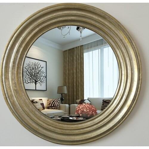 European Bathroom Mirror French Style Home Decoration round Mirror Makeup Fitting Mirror