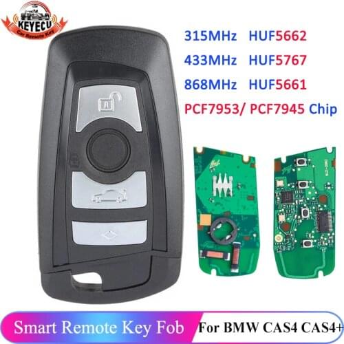 KEYECU Remote PCF7953 315 434 868MHz for BMW F 3 5 7 Series X5 X6 F20 F21 F22 F30 CAS4 CAS4+ FEM BDC ID49 PCF7945 Promixity Key