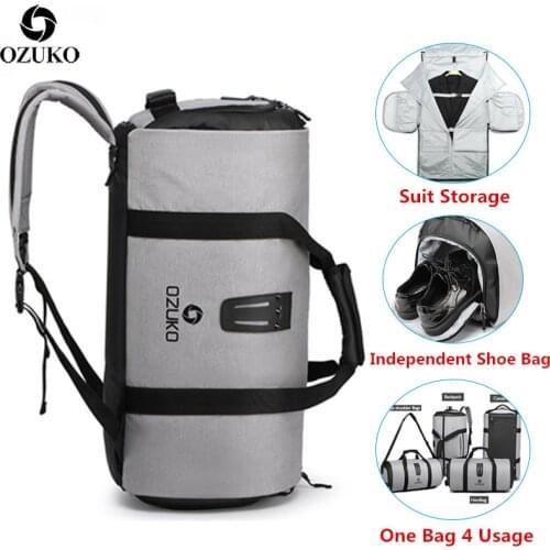 OZUKO Suit storage bag Multifunction Men Suit Travel Bag Large Capacity Waterproof Duffle Bag for Trip Hand Luggage Bags