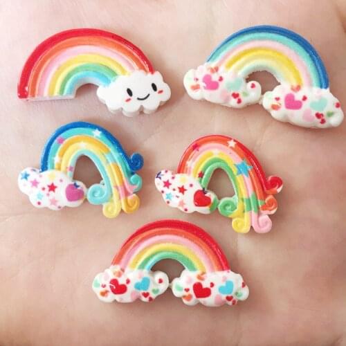 Lovely Resin 3D Colorful Rainbow Flatback Stone Appliques 20pcs DIY Wedding Scrapbook Home Figurines Craft OR31
