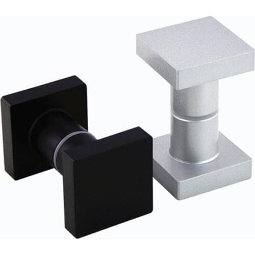 Square Solid Aluminum Glass Door Knob Pull Handle Shower Box Entry Gate