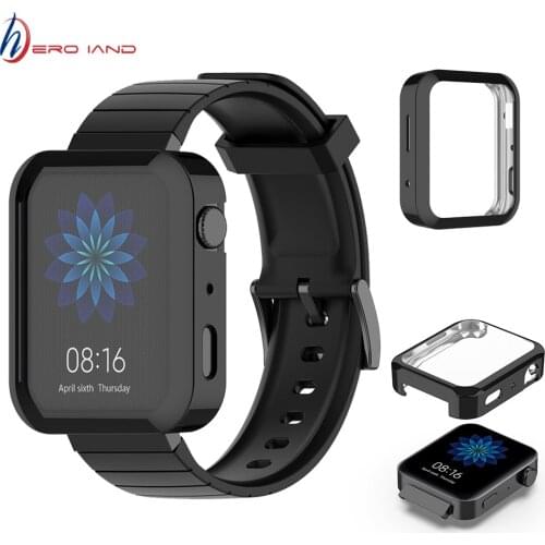 Fashion Colorful Ultra Thin Electroplate TPU Watch Case Cover Screen Protector Shell for Xiaomi Mi Smart Watch Accessories