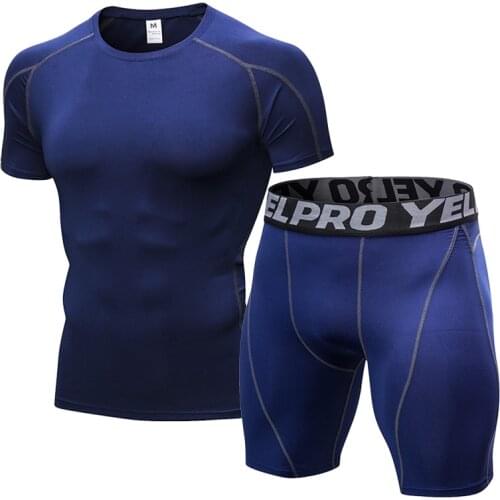 Mens Sports Suits 2pcs Mens Sports Suit Training Mens Soccer Tracksuit Workout Compression Sets Male Jogging Man Tracksuit Gym