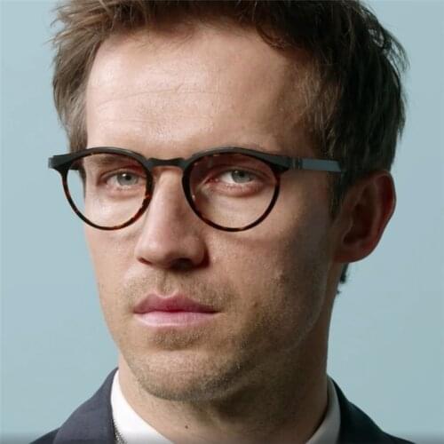 Pure Hand Made Prescription Glasses Round Titanium Frame Anti Blue Light Eyewear Women Men Optical Reading Eyeglasses 9903