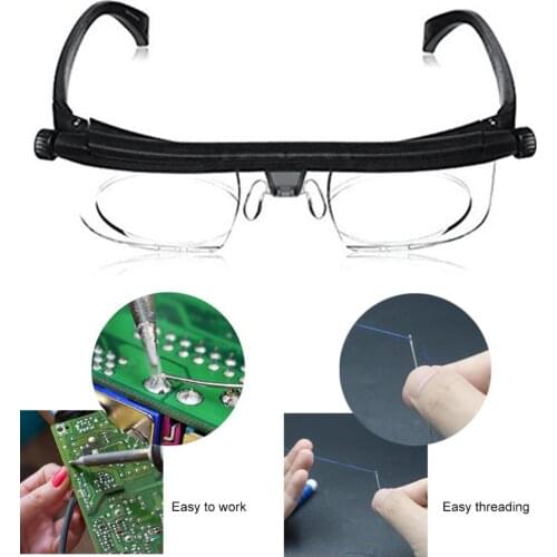New Adjustable Strength Lens Eyewear Variable Focus Distance Vision Zoom Glasses Protective Magnifying Glasses with Storage Bag