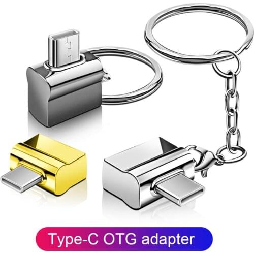 Type-C to USB Portable Keychain OTG Plug Converter Mini USB Type C OTG Adapter for USB C PD Charger Mouse Keyboard Flash Disk