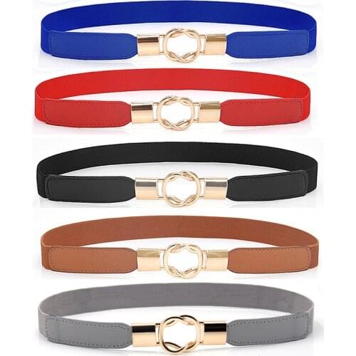 Korean Fashion All-match Womens Elasticated Elastic Narrow Waist Decoration Dress Thin Belt Red Black and White Small Belt Tide