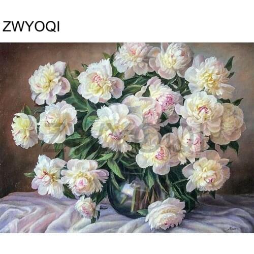 Full Round Diamond painting Cross stitch Flower peony Full Square Diamond embroidery Flower peony 5D DIY Diamond mosaic Flower