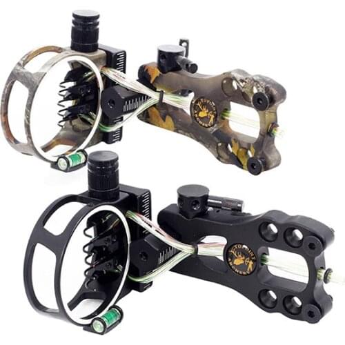 Bow Sight Archery Accessories CNC Aluminium Alloy 5 Pin 0.019 Optical Fiber TP4550 Bow Sight
