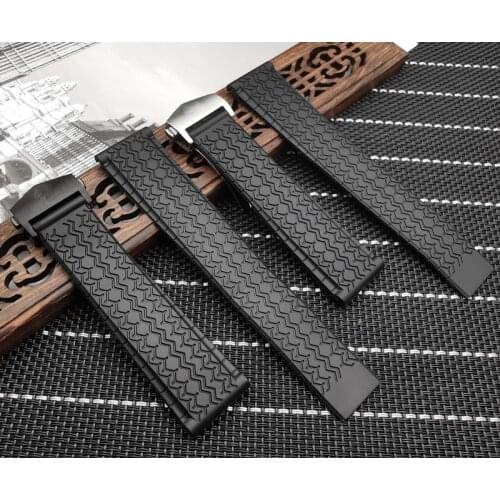 Silicone rubber Black watchband 22mm watch belt For TAG strap CARRER for Heuer band butterfly buckle DRIVE TIMER