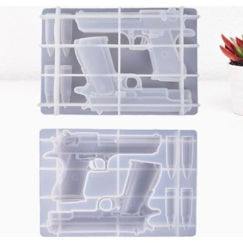 DIY Pistol Shape Epoxy Resin Silicone Mold 3D Gun Toy Mould