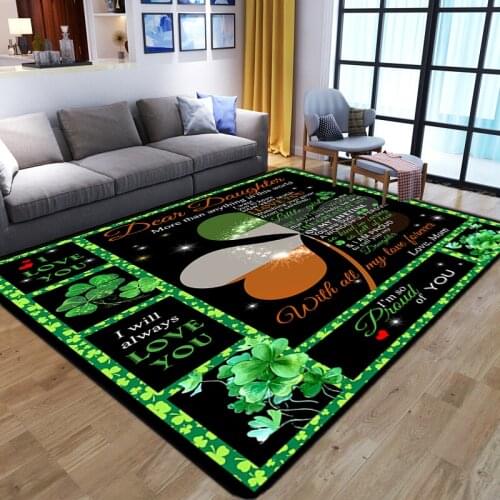 Modern Simple 3D Letter Printed Carpets for To My Daughter Room Decor Area Rug Living Room Bedroom Carpet Home Kitchen Floor Mat