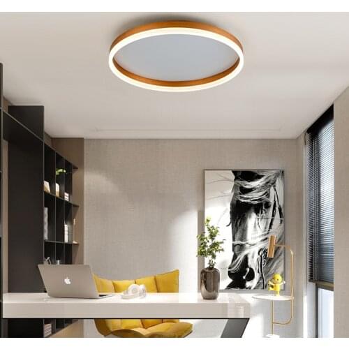 Study Room Led Ceiling Lamp Modern Simple Round Golden Creative Interior Home Bedroom Lamp Hotel Guest Room Decorative Lighting
