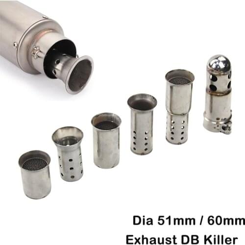 51MM 60MM Universal Insert DB Killer Silencer Baffle Removable for Motorcycle Exhaust Tips Muffler Pipe Stainless Steel