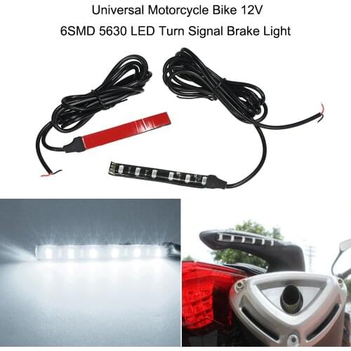 2PCS Universal Motorcycle Bike 12V 6SMD 5630 LED Turn Signal Brake Light(2 Pack),White Light