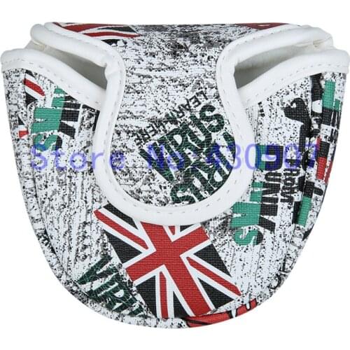 High Quality 1pc Golf Mallet Putter Covers Skull Putter Cover UK Flag Headcover For Golf Cameron ody 2-Ball Putter