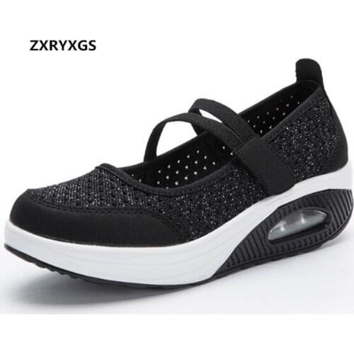 2020 New Spring Summer Mesh Breathable Middle-aged Air Cushion Shoes Woman Sneakers Shoes Casual Shoes Comfortable Lightweight
