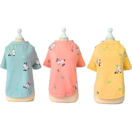 Pet Dog Shirt 100% Cotton Tracksuit Doggie Pattern Cat Puppy T-Shirt Pajamas 5 Sizes 3 Colours