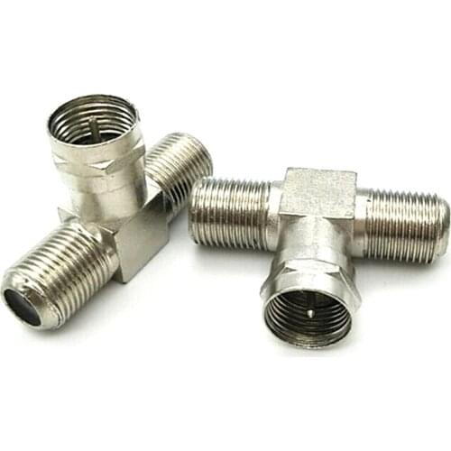 1 pc F Socket T Splitter Adapter Hot SMA Male to Two SMA Female Triple T RF Adapter Connector 3 Way Splitter New