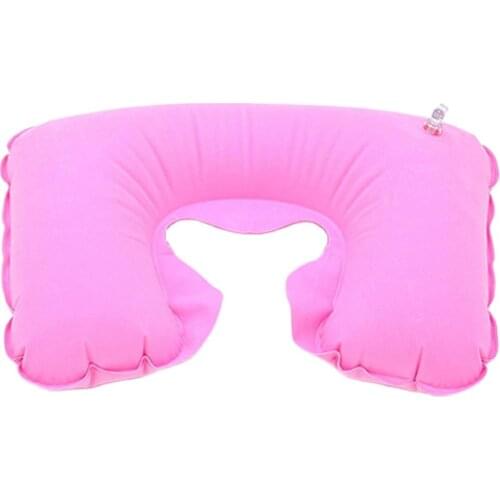 1Pc Inflatable Pillow Headrest Travel Air Cushion Neck Rest U Shape Plane Flight Portable Pillow