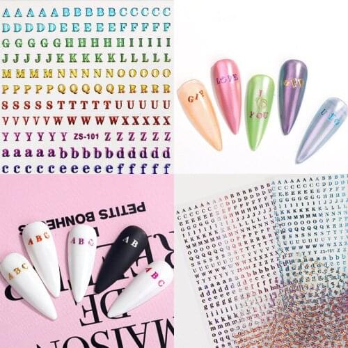 1PC English Alphabet Number 3D Back Glue Nail Decal Nail Sticker Nail Tool Nail Art Manicure Nails Decoration Nail Decals