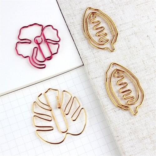 10pcs Leaf Flower Clip Bookmark Binder Clip Office Accessories Paper Clips Patchwork Clip Gift Student Stationery Binder