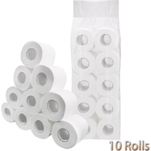 10 Rolls/Lot Skin-friendly No fragrance 3 Layers Home Bath Kitchen Tissue Roll Toilet Paper Toilet Roll Paper