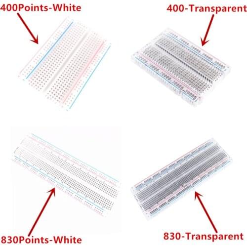 10pcs 400 Points Breadboard 830 points Breadboard MB-102 Solderless PCB test Board 400 Hole Breadboard MB102 Test Develop DIY