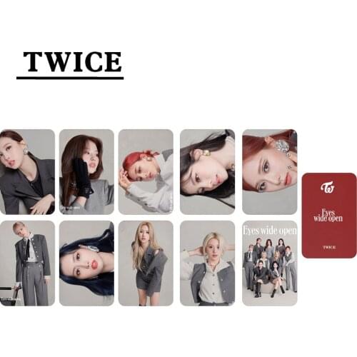 10pcs/set Kpop TWICE Regular album 2 EYES WIDE OPEN Double-sided Print High gloss K-pop TWICE photo Album cards for fans Gift