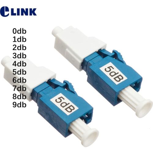 10pcs LC fiber FM attenuator female to male plug type 0db 1db 2db 3db 4db 5db optical fibre ftth LC UPC Free Shipping ELINK