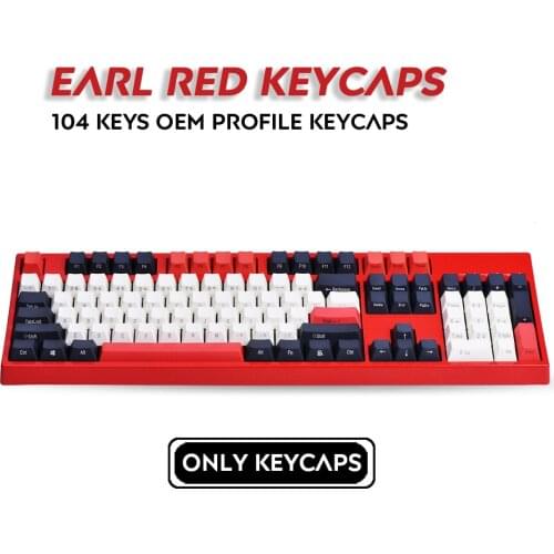 108 Keys PBT Keycap Side/top Side Earl Red Keycaps Laser Carving OEM Profile For Cherry MX Kailh Mechanical Keyboard