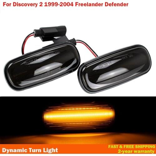 2Pcs LED Turn Signal Dynamic Sweep Side Marker Lamp Repeater Indicator Light For Discovery 2 99-04 Defender Freelander XGB000030
