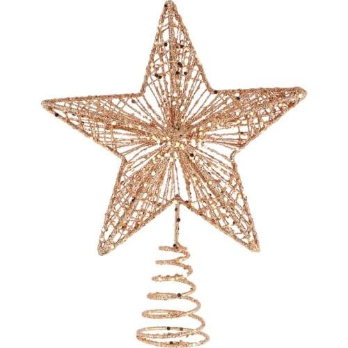 20*6cm Iron Star Christmas Tree Top Sparkle Stars Hang Xmas Decoration Ornament Treetop Topper Christmas tree Decor for Home