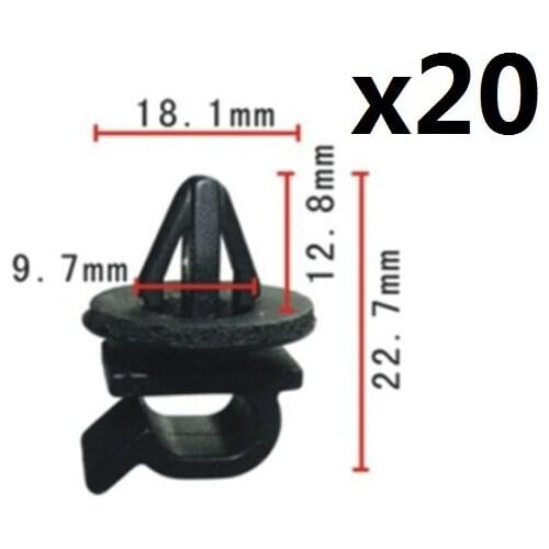 20pcs Hood Rod Prod Clip for Honda OEM: 91547-SE0-0030 Nylon Holds 6mm Prop Rod