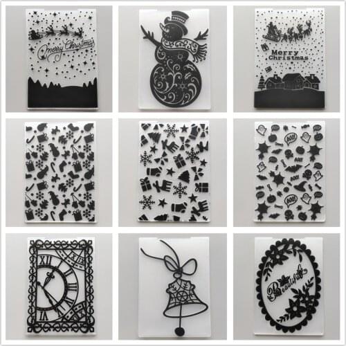 28 Styles) 2021 Christmas Embossing Folders for Papers Album Making Card Supplies DIY Stripe Plastic Scrapbooking Cutting Dies
