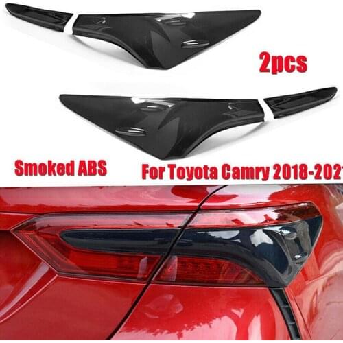 4Pcs for Toyota Camry 2018-2020 2021 Smoked Black ABS Rear Tail Light Lamp Trim Covers
