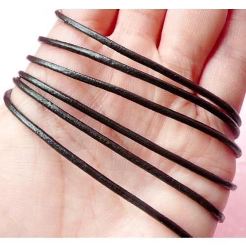 80 yards black Cow Genuine Leather Strap Strings Leather Cords (2mm Black) cord for Bracelet Necklace display