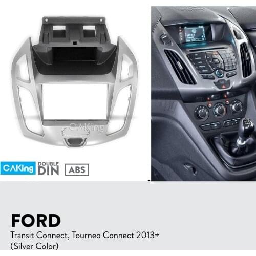 Double Din Car Fascia Radio Panel for FORD Transit Connect, Tourneo Connect 2013+ Dash Kit Install Facia Plate Adapter Bezel