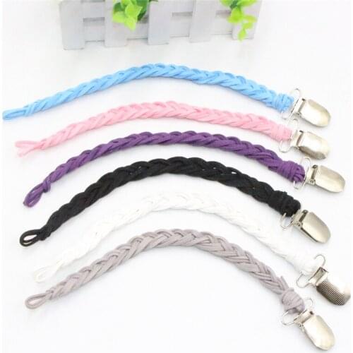 Safety Baby Pacifier Clip Baby Teething Soother Chew Toy Portable Skin-Friendly Simple Solid Color Clips Cute Pacifier Chain