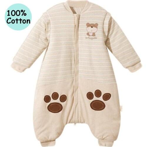 FEERIJT Baby Rompers Boys Winter Jumpsuit Baby Girl Clothes Children Romper 100% Cotton Keep Warm Sleeping Clothes Spring 2019